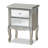 Michyla Leonie Modern Transitional French Brushed Wood and Mirrored Glass 2-Drawer End Table
