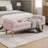 Averleigh Button-Tufted Upholstered End Of Bed Bench With Rolled Arms And Turned Wood Legs-117216281