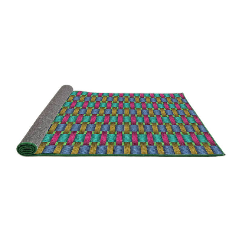 Tapis de zone vert foncé à motifs, Rond 6 pi
