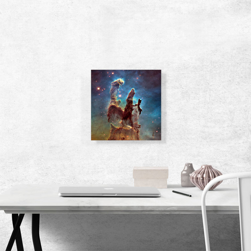 «Hubble Telescope Pillars of Creation Eagle Nebula M16», reproduction de photo sur toile tendue