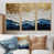 Toile avec cadre flottant or