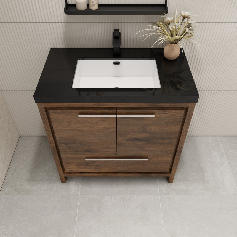 Ensemble de meuble-lavabo simple 36 po Enville, Bois de rose