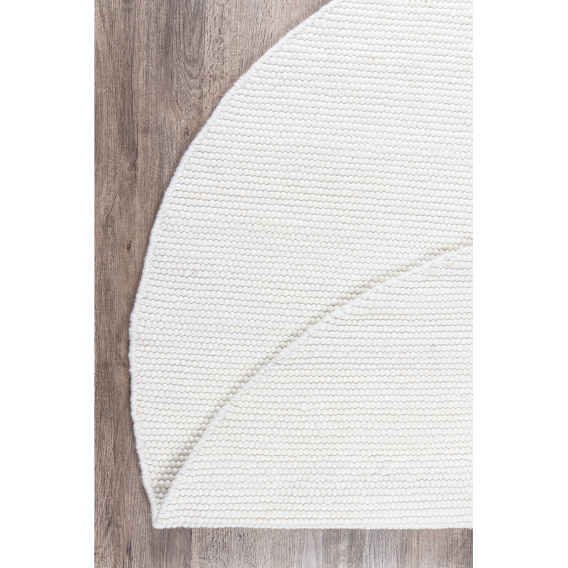 Lanishia Solid Colour Hand Woven Area Rug, Round 200cm
