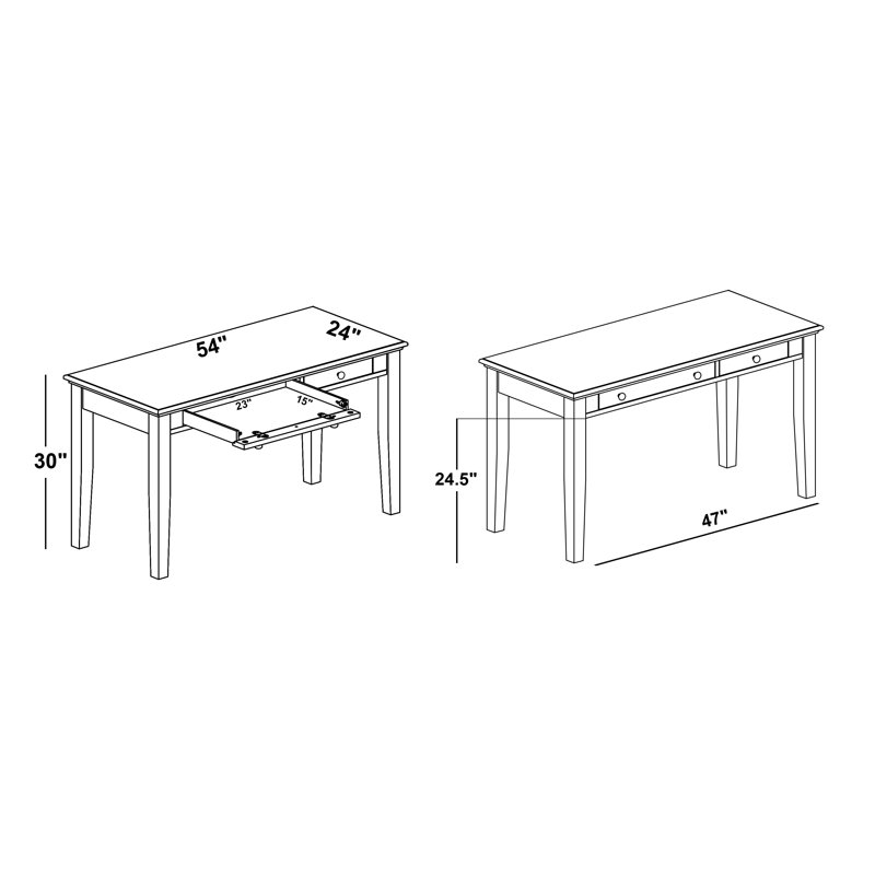 Samul Writing Desk, Gray Oak/White
