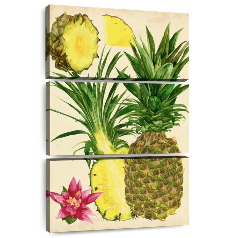 Étude d'ananas tropicaux Yarlin I, H 74 po x l 48 po