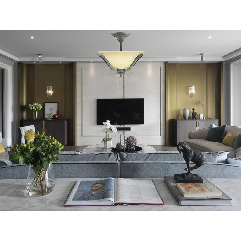 Glass Semi Flush Mount