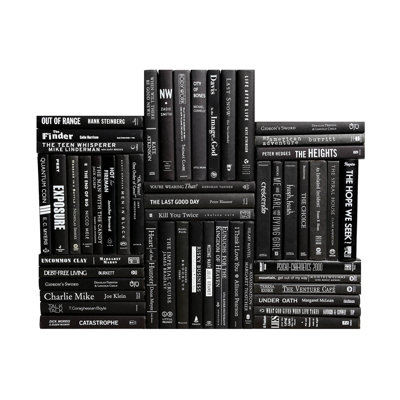 Modern Onyx & White Book Wall, S/50