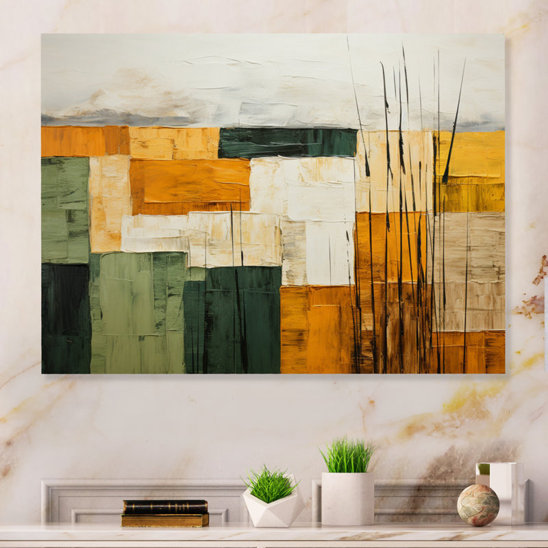 «Cubism Geometric Plains I - Cubism», reproduction d'art en métal, H 30 po x l 40 po x P 1 po