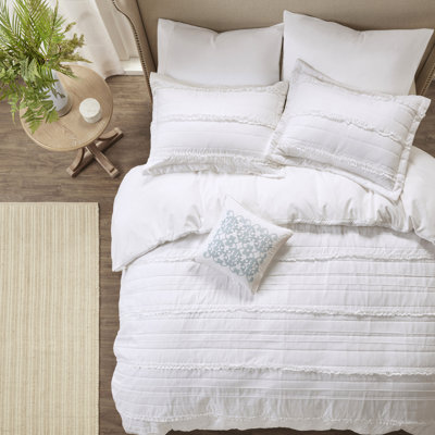 Housse de couette en microfibre très élégante avec fermeture à boutons et coussins décoratifs