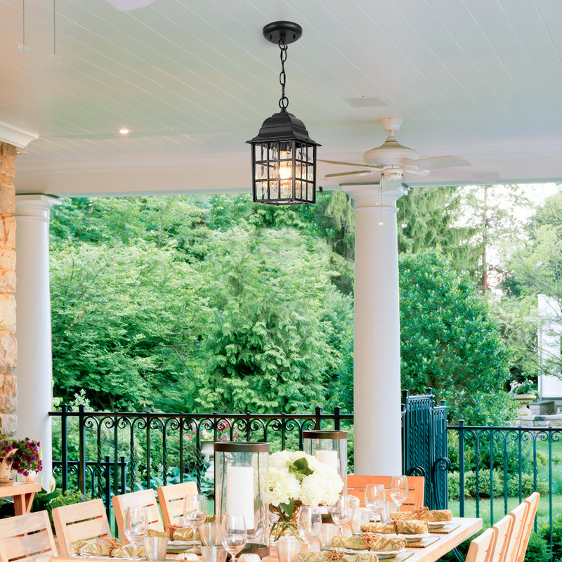 Adjustable Outdoor Hanging Lantern, Farmhouse Outdoor Ceiling Light