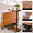 C Table End Table Adjustable Height,C Shaped End For Couch,Snack Tables,360°Swivel TV Tray Sofa Table,Tables That Slide Under,Coffee Sidetable, Walnut Color