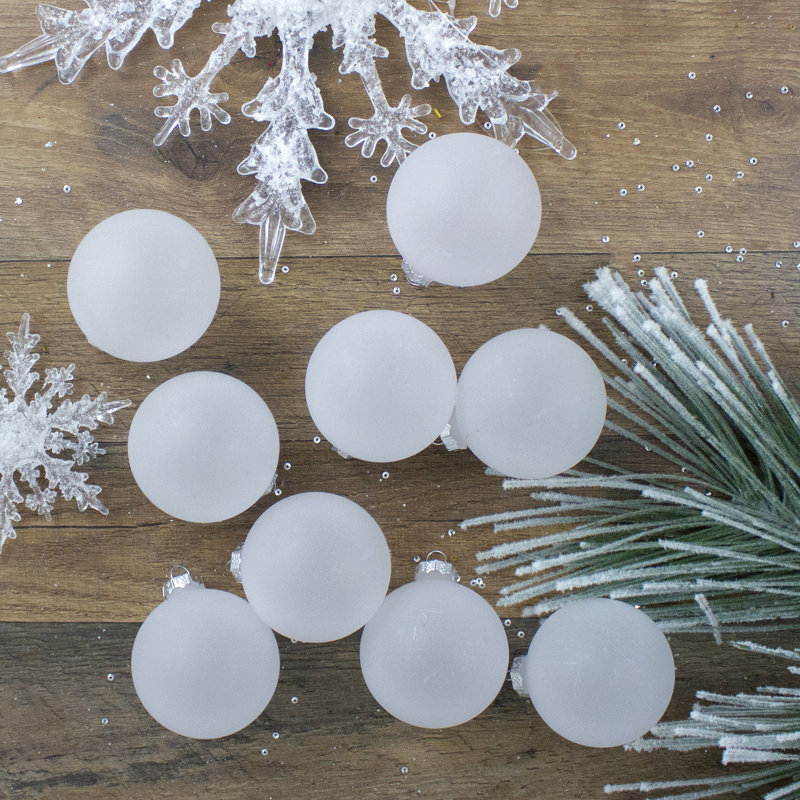 Ornement boule de Noël en verre, Givré