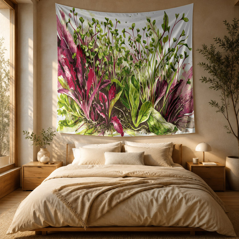 Tapisserie murale «Légumes Amaranth», 51 po x 60 po
