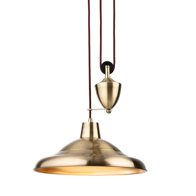 1 - Light Dome Pendant, Antique Brass