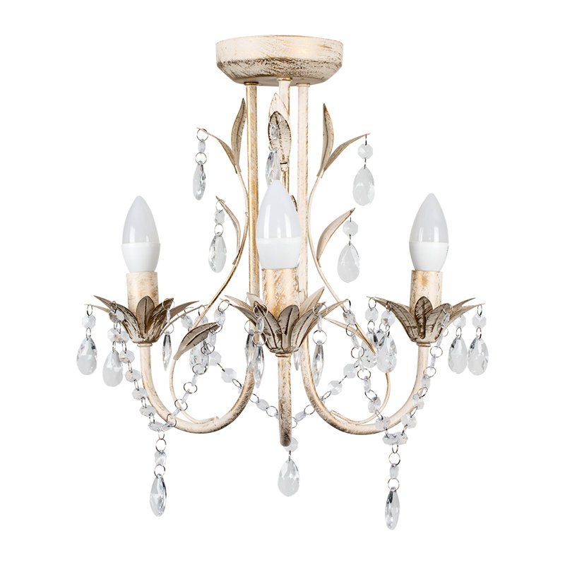 Blum Semi Flush Mount, Distressed Cream, No