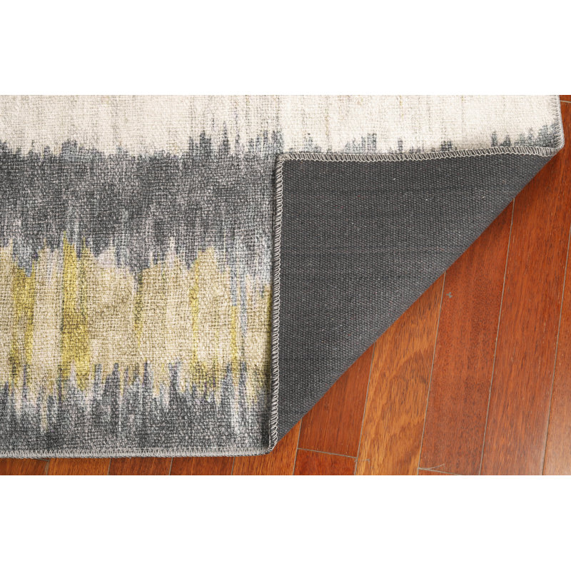 London Gold/Grey Horizons Area Rug, Rectangle 3'9" x 5'6"