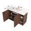 Meuble-lavabo autoportant cannelé en chêne fumé 48 po avec rangement, tablettes réglables et design moderne 48 po-406087277