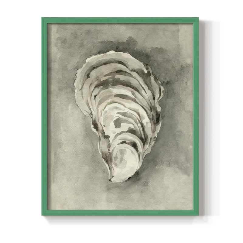 «Neutral Oyster Shell II», reproduction encadrée - bois massif, H 15 po x l 12 po, Vert