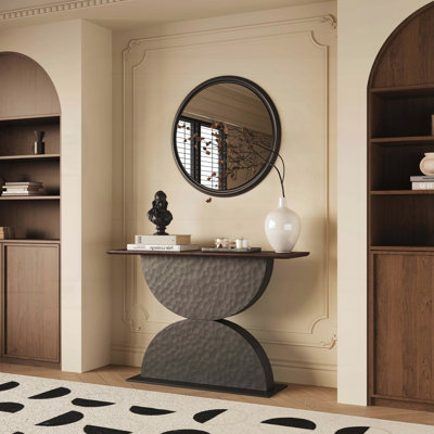 Console de 47 po en bois moderne avec lumière DEL, table d'entrée / canapé | Idée de cadeau
