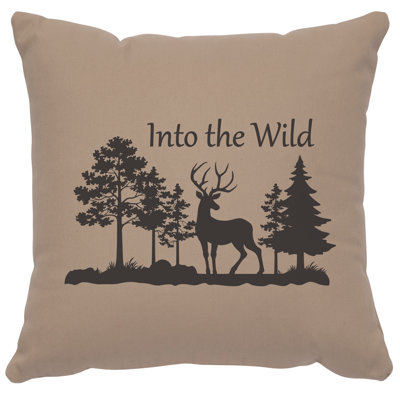 Wooded River Image Pillow - Into Wild - Cotton Alabaster