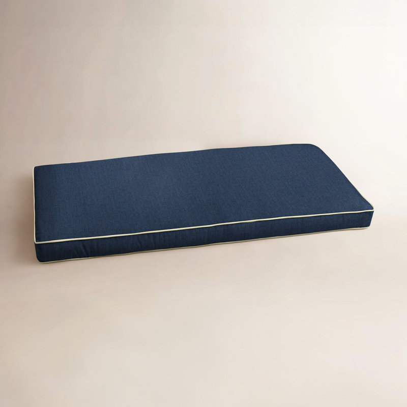 Coussin de banc d'extérieur en Sunbrella Osprey, Toile indigo Sunbrella, L 42 po x P 20 po