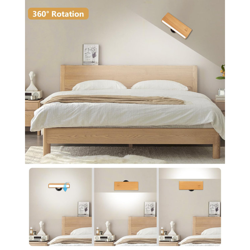Wall Sconces Set of Two - Wireless Wall Lights for Bedroom