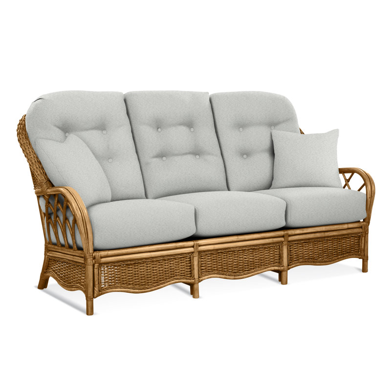 Everglade Upholstered 76'' Sofa, Honey, Snow Crypton Performance; 0884-91