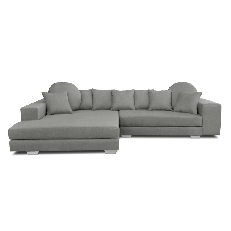 Karla 3 Seater Sofa & Chaise, Left, Grey