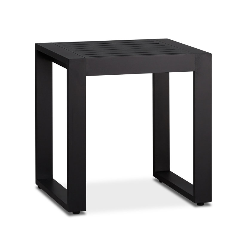 BALTIC 20" Metal Outdoor Side Table (Set of 2) by Real Flame, Black