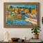 Étude pour un paysage d'automne avec des bateaux, 1908 - Wassily Kandinsky - Toile encadrée sur mesure-1206782901-1206782904-1206782911