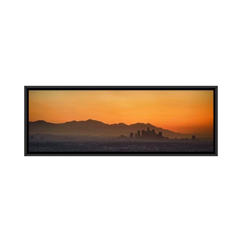 « san gabriel montagnes los angeles, californie », reproduction de photo sur toile, H 24 po x l 72 po x P 1,5 po, Cadre noir
