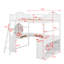 Lit mezzanine double en bois avec bureau