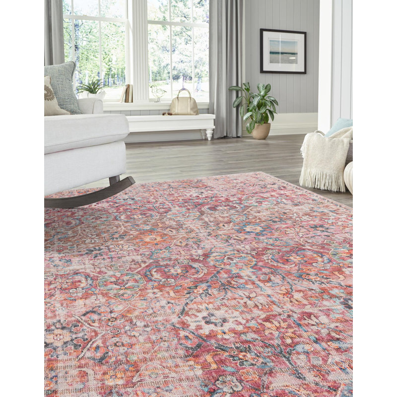 Engelhardt Washable Floral Indoor Rug, Rectangle 9'2" x 12'