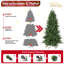 Arbre de Noël artificiel 6 pi, 1168 pointes de branches, pin à charnières luxuriant avec aiguilles mixtes en PE + PVC, arbre de Noël à assemblage facile avec support en métal robuste pour la décoration de Noël intérieure