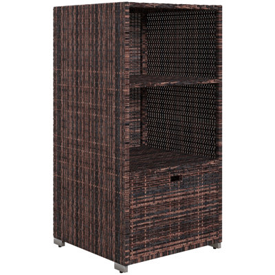 Armoire de rangement en rotin 114,1 gallons Outsunny en brun