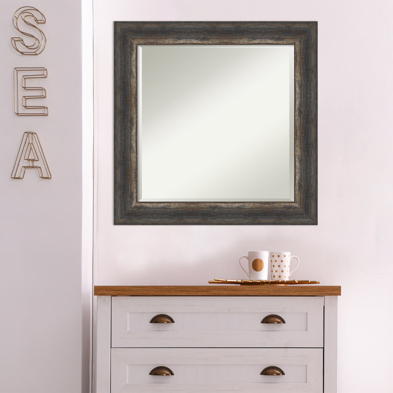 Miroir mural Turbeville, Gris foncé, 25 po x 25 po