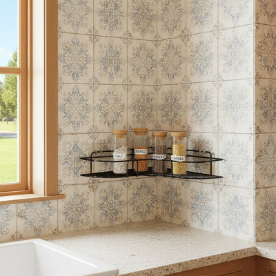 Rebrilliant Wall Mounted Bathroom Organizer Basket, Stainless Steel Shower Caddy Shelf Basket