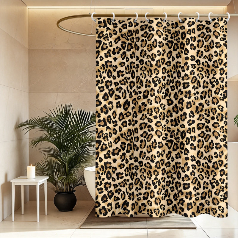 Leopard Print Shower Curtain (Brown)