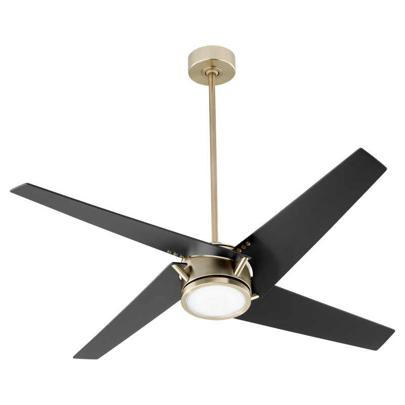 Nayeri 54'' Ceiling Fan, Aged Brass with Matte Black Blades