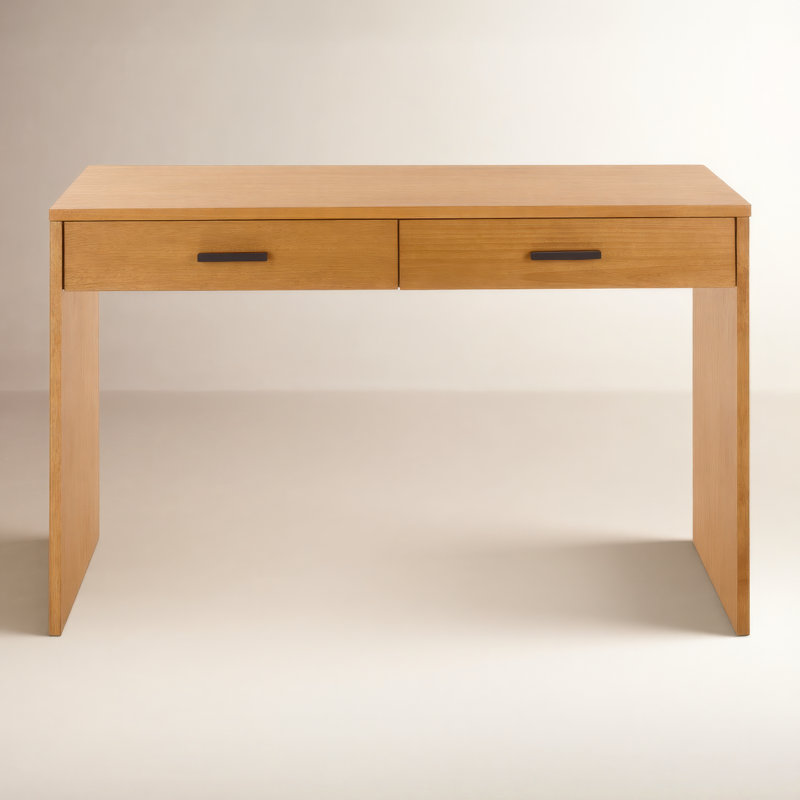 Bureau en bois 2 tiroirs Barris Jessey, Naturel