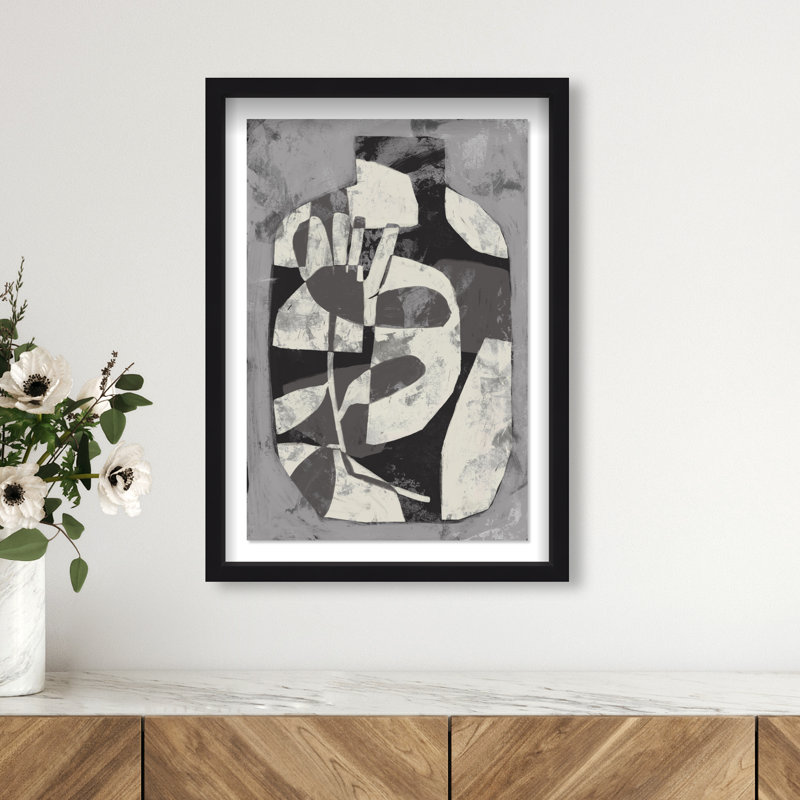 Minimalist Vase Framed Graphic Art, 31.5"H x 21.5"W, Black Shadowbox