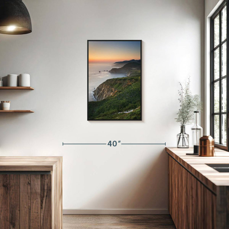 Big Sur II, 21 po x 31 po, Cadre flottant noir