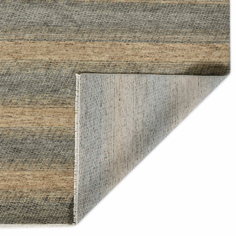 Handmade Gray and Tan Wool Geometric 2' x 3' Rug