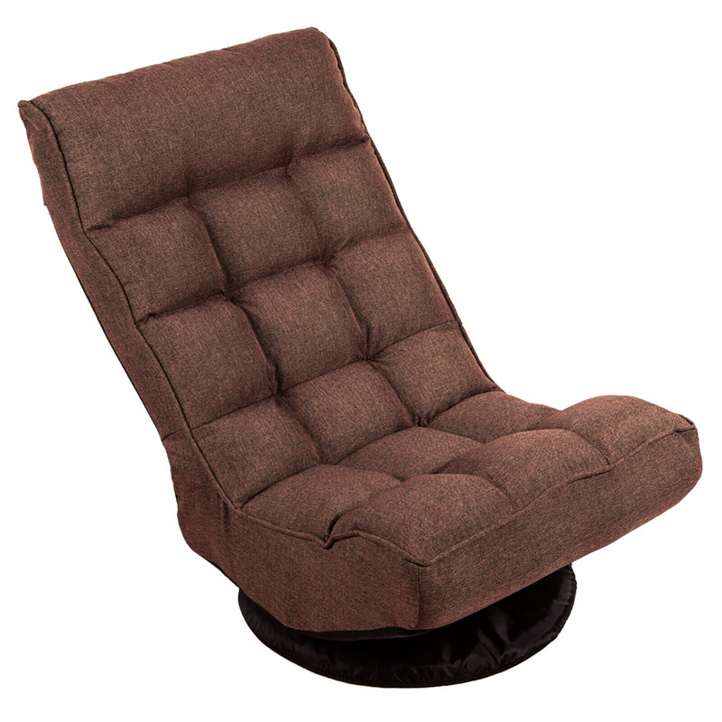 Isabelle & Max Adjustable Reclining Ergonomic Swiveling Floor Game Chair in Brown