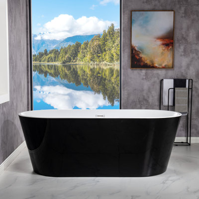 67" x 32" Freestanding Soaking Acrylic Bathtub