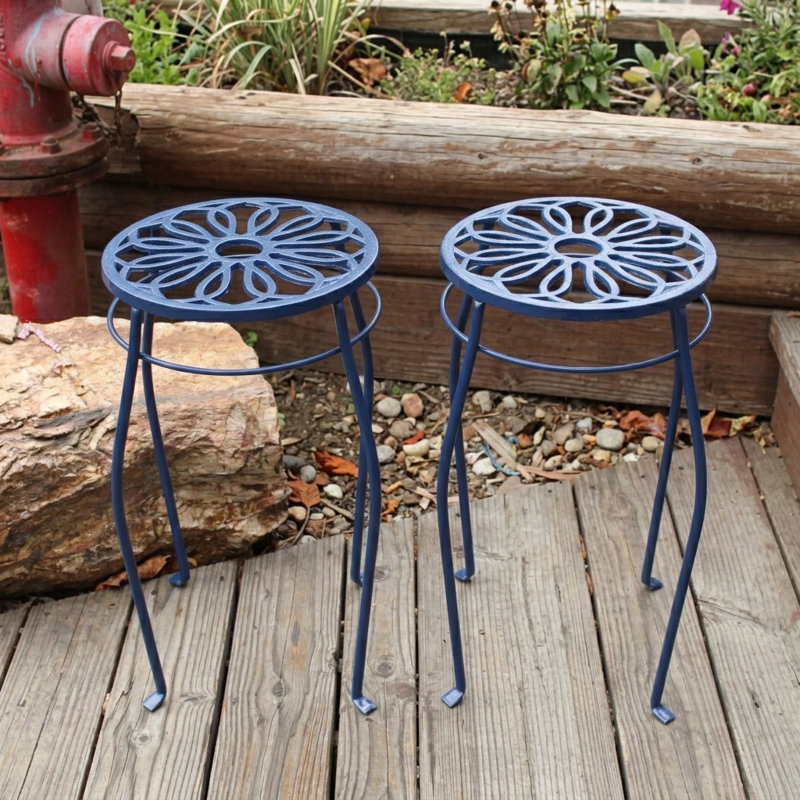 Metal Plant Stand, Blue
