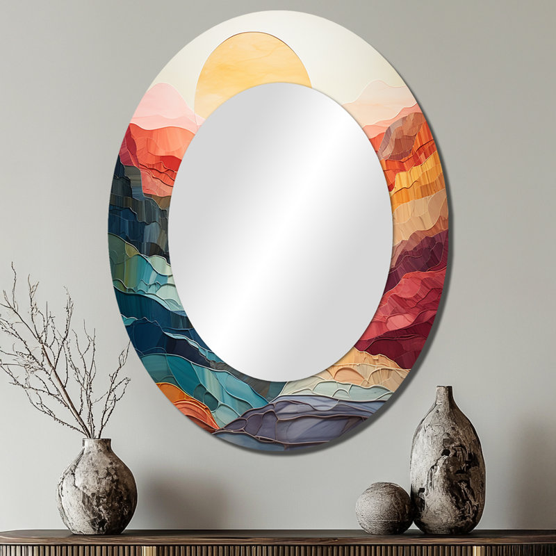 Miroir mural Pastel Bold Sunset Landscape II - Traditional, 40 po x 30 po