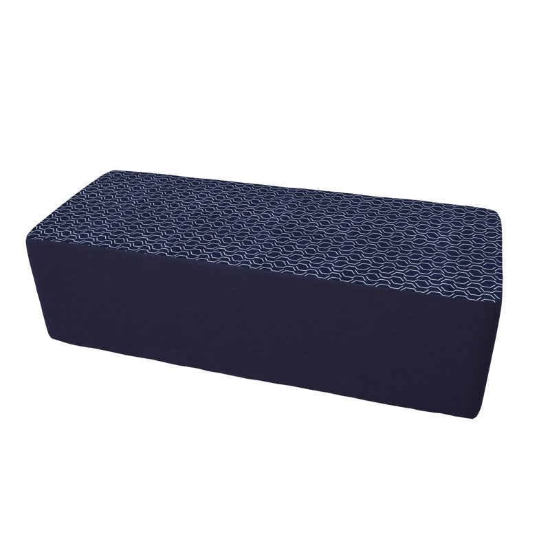 Repose-pieds d'extérieur rectangulaire 24 po x 60 po avec Sunbrella®, H 18 po, Adaptation indigo / toile bleu marine