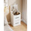 Bureau de coiffeuse 3 en 1 avec miroir à plateau rabattable, petit ensemble de coiffeuse avec bureau en verre visible, meuble-lavabo compact avec 3 tiroirs, coiffeuse pour chambre à coucher-1556916095