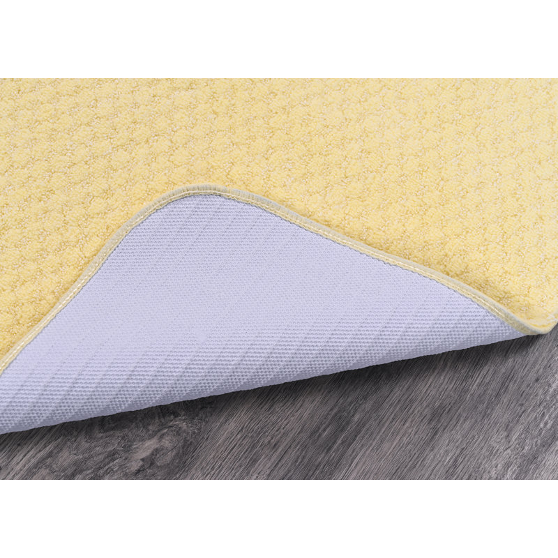 Juliahna Nylon Bath Rug with Non-Slip Backing, 22' W x 60' L, Yellow